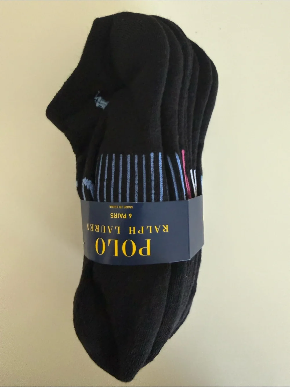 Polo by Ralph Lauren Womens Black Low-Cut Socks - 6 Pack